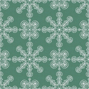 Art Deco Kaleidoscope White on Wintergreen