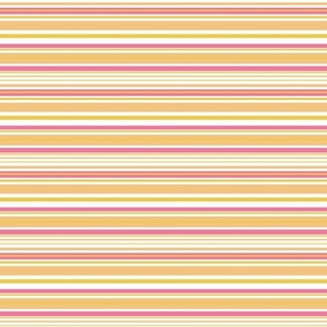 Stripes | Pink and Orange stripes on White | Hello Spring Collection by Sarah Price Medium Scale Perfect for bags, clothing and quilts