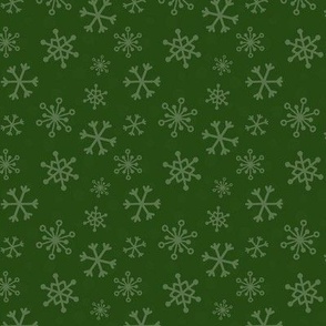 Dark Green Snowflakes