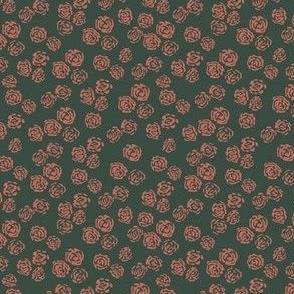 Christmas Roses - Forest Green