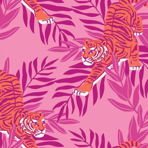 Tropical Tigers - Bright Pink (LARGE)