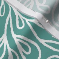 Teal, Green, Leaves, Holiday, Christmas, Fabric, jg_anchor_designs