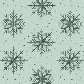 Scandinavian Snowflakes - Mint Green