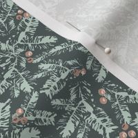 Pine Branches - Grey, Mint Green, Pink