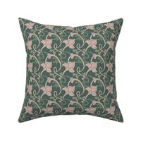 Art Nouveau Floral in Linen and Green