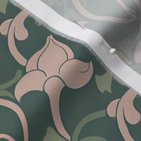 Art Nouveau Floral in Linen and Green