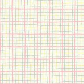 Crayon Plaid Pattern | Green and Blush
