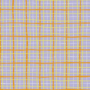 Crayon Plaid Pattern | Orange, Yellow and Purple