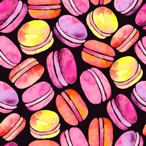 Colorful Macarons | Dark Background | French Pastry