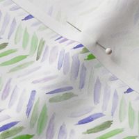 Smaller scale Amethyst and kelly green watercolor chevron - painted geometrical brush strokes - herringbone for modern home decor nursery a462-4