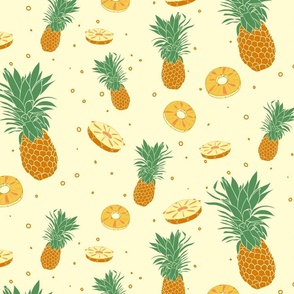 Pineapple Party Pattern on Pale Yellow (Large)