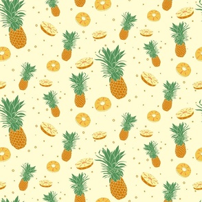 Pineapple Party Pattern on Pale Yellow (Medium)