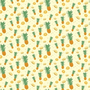 Pineapple Party Pattern on Pale Yellow (Small)