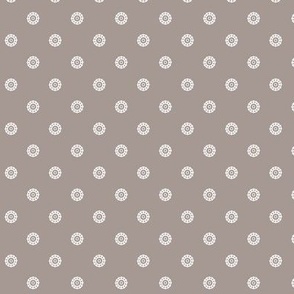 Acorn Cap Dot: Taupe & White Geometric Dot