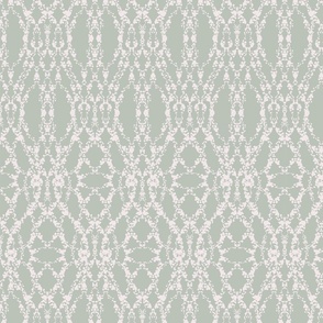 Imitation lace, Light pink on a pale green background