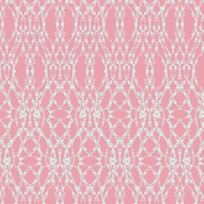 Imitation lace, Light turquoise on a pink background