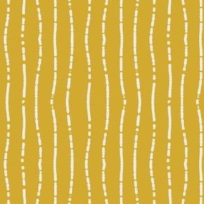  Vertical Running Stitch Lines Hand Drawn - Turmeric Yellow and Ginger - Texture