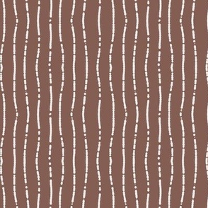   Vertical Running Stitch Lines Hand Drawn - Nutmeg Brown and Ginger - Textured
