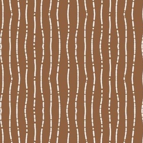   Vertical Running Stitch Lines Hand Drawn - Cinnamon Brown - Textured