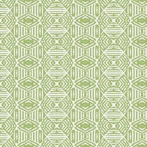 Rough tribal line patterns - white on sage - 3.50x2.59" small