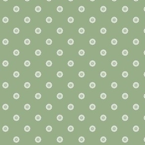 Acorn Cap Dot: Mossy Green & White Geometric Dot