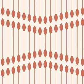 286 - Jumbo scale Wallpaper reeds 1920s style zingy dusty orange and cream stylized wave art deco style, for modern wallpaper and  minimalist curtains, home decor, duvet covers, table linen and more.