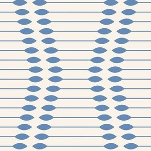 286 - Jumbo scale Wallpaper reeds 1920s style Periwinkle blue andcream stylized wave art deco style, for modern wallpaper and  minimalist curtains, home decor, duvet covers, table linen and more.