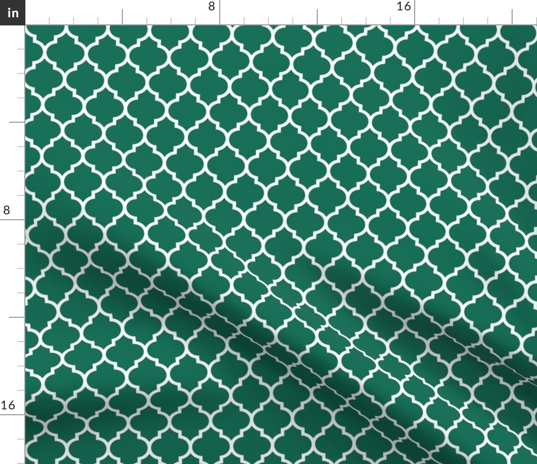 moroccan quatrefoil lattice in emerald