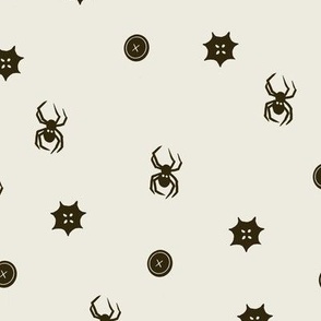 Sew spooky Spider Buttons On Cream