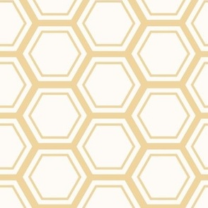 Geometric bee honeycomb in honey gold, yellow LARGE
