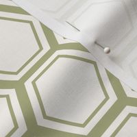 Geometric bee honeycomb in green LARGE