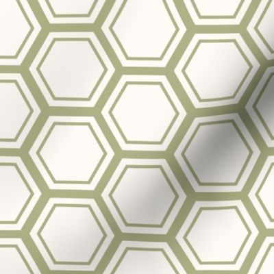 Geometric bee honeycomb in green LARGE