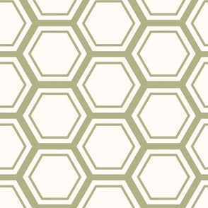 Geometric bee honeycomb in green LARGE