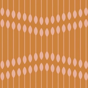 286 - Jumbo scale Wallpaper reeds 1920s style zingy mustard and soft apricot pink stylized wave art deco style, for modern minimalist wallpaper and  curtains, home decor, duvet covers, table linen and more.