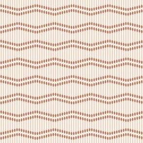 286 - Small scale Wallpaper reeds 1920s style zingy dusty orange and cream stylized wave art deco style, for modern wallpaper and  minimalist curtains, home decor, duvet covers, table linen and more.