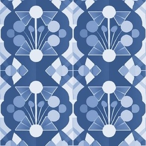 Wedgewood Blue Monochrome Deco Geometric