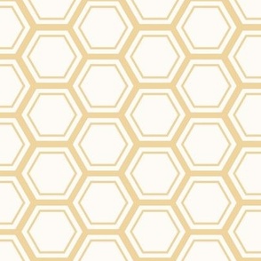 Geometric bee honeycomb in honey gold, yellow 3.2 x 3.6in