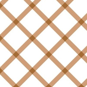 white & brown diagonal plaid