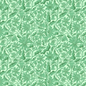 Monochrome Flowers Green (small)