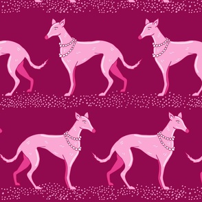 Walk with pink elegant greyhounds | large