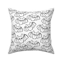 Watercolor Bats - Black and White