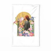 The Soul of the Rose - John William Waterhouse - Floral Adaption - white Tea Towel And Wall Hanging 
