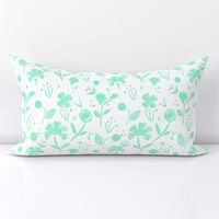 Papercut flowers bright green