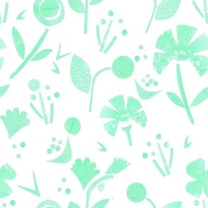 Papercut flowers bright green