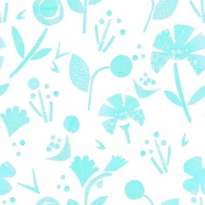 Papercut flowers bright blue