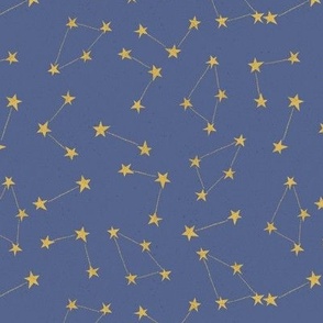 Astronomy Constellations On Blue