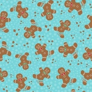 Medium Scale Oh Snap! Funny Gingerbread Cookies on Blue