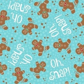 Medium Scale Oh Snap! Funny Gingerbread Cookies on Blue