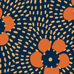 geraldine (geraldton wax flower) navy orange large