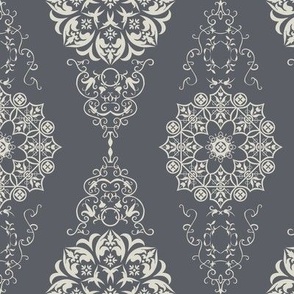 Floral Damask in Gray